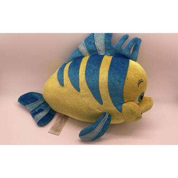 Flounder Plush Disney Parks The Little Mermaid Stuffed Animal Toy Authentic Fish - Picture 4 of 9